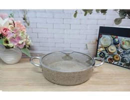 Oms Collection 3316 İndüksiyon Cam Kapaklı Granit 24 cm Karnıyarık Tencere