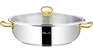 Sıla Gold Cam Kapaklı Çelik 28 cm Karnıyarık Tencere