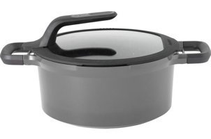 Berghoff Gem 2307418 Cam Kapaklı Döküm 24 cm Derin Tencere