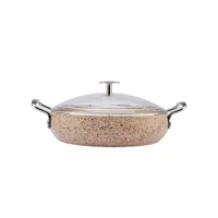 Karaca Bio Avanos Wood Cam Kapaklı Granit 26 cm Karnıyarık Tencere