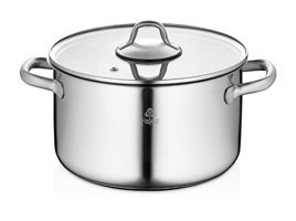 Falez Steel Force STL-1004 Cam Kapaklı Çelik 26 cm Derin Tencere