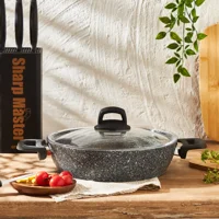 Emsan Motto Cam Kapaklı Granit 26 cm Karnıyarık Tencere