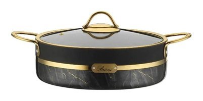 Brioni Selection SLS-123 Cam Kapaklı Granit 24 cm Basık Tencere
