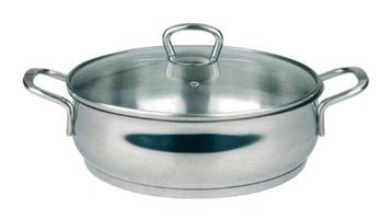 Taç Bengü Cam Kapaklı Çelik 24 cm Karnıyarık Tencere