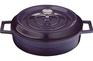 Lava Trendy Demir Döküm 24 cm Basık Tencere Mor