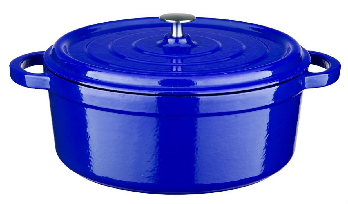 Leggno Flame Döküm 24 cm Derin Tencere Mavi