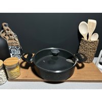 Bena Life Cam Kapaklı Granit 24 cm Basık Tencere