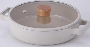 Neoflam Fika İndüksiyon Cam Kapaklı Döküm 26 cm Basık Tencere