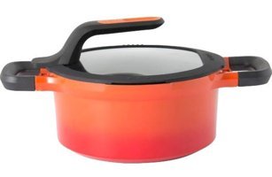 Berghoff Gem Stay Cool Cam Kapaklı Döküm 20 cm Derin Tencere