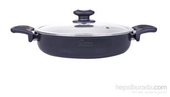 Essenso Ecotouch Bremen Cam Kapaklı Granit 28 cm Basık Tencere