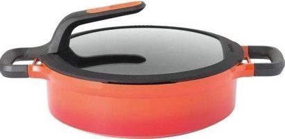 Berghoff Gem Stay Cool 2307407 Cam Kapaklı Döküm 28 cm Basık Tencere