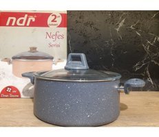 Ndr Nefes Cam Kapaklı Granit 22 cm Derin Tencere