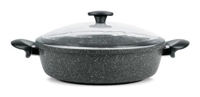 Thermoad Love Cam Kapaklı Granit 32 cm Karnıyarık Tencere