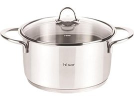 Hisar Lara Ideal Cam Kapaklı Çelik 18 cm Derin Tencere