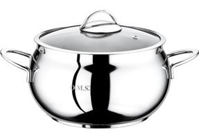 Oms Collection 001732- 2031 Cam Kapaklı Çelik 20 cm Derin Tencere