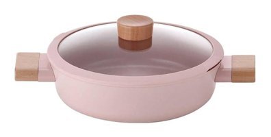 Neoflam Blossom İndüksiyon Cam Kapaklı Döküm 24 cm Basık Tencere