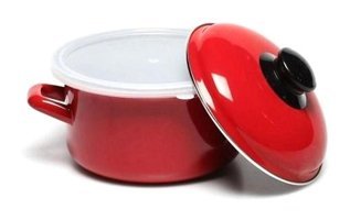 Essenso Cook&Store Emaye 18 cm Derin Tencere Kırmızı
