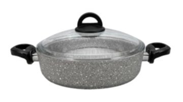 Penguen Cam Kapaklı Granit 26 cm Karnıyarık Tencere