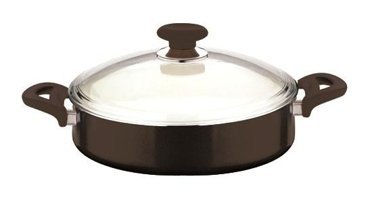 Essenso Ecotouch Berlin Siyah Cam Kapaklı Granit 26 cm Basık Tencere