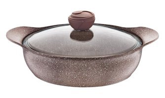 Oms Collection Bio 3320 Cam Kapaklı Granit 26 cm Karnıyarık Tencere