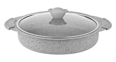 Oms Collection Bio 3322 Cam Kapaklı Granit 28 cm Karnıyarık Tencere