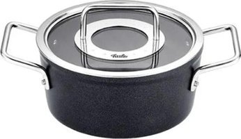 Fissler Adamant Cam Kapaklı Granit 18 cm Derin Tencere