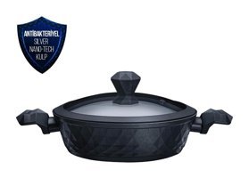 Karaca Biodiamond İndüksiyon Cam Kapaklı Granit 30 cm Karnıyarık Tencere