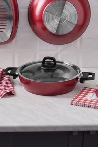 Karaca Biodiamond Cherry Cam Kapaklı Granit 26 cm Karnıyarık Tencere