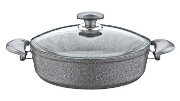 Oms Collection Bio 3310 Cam Kapaklı Granit 24 cm Karnıyarık Tencere