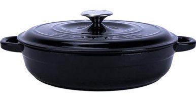Lava Heritage Döküm 28 cm Basık Tencere Siyah