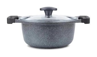 Thermoad Mini Cam Kapaklı Granit 16 cm Derin Tencere