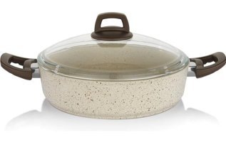 Schafer Profuse İndüksiyon Cam Kapaklı Granit 30 cm Basık Tencere