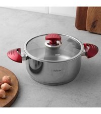 Hisar Lizbon Ideal İndüksiyon Cam Kapaklı Çelik 20 cm Derin Tencere