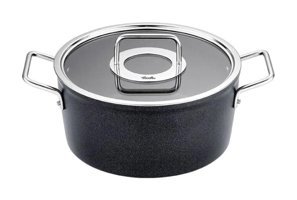 Fissler Adamant Cam Kapaklı Granit 24 cm Derin Tencere