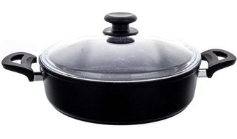 Aryıldız Solido Premium Cam Kapaklı Granit 30 cm Basık Tencere