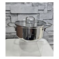 Emsan Gourmet Cam Kapaklı Çelik 24 cm Derin Tencere