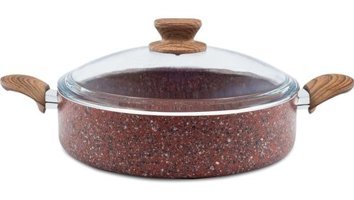 Noble Life Stonelife 18695 Cam Kapaklı Granit 26 cm Karnıyarık Tencere