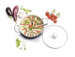 Esse Greenpan Magneto Brussels Cam Kapaklı Granit 28 cm Basık Tencere