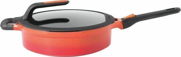 Berghoff Gem Stay Cool 2307404 Cam Kapaklı Döküm 24 cm Basık Tencere