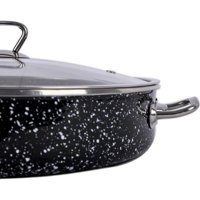 Abnturk Jumbo Endüstriyel Cam Kapaklı Granit 34 cm Karnıyarık Tencere