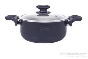 Essenso Ecotouch Bremen Cam Kapaklı Granit 22 cm Derin Tencere