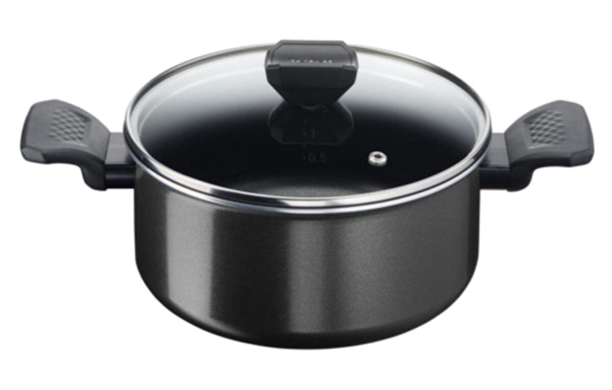 Tefal Cook&Clean Cam Kapaklı Titanyum 24 cm Derin Tencere