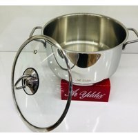 Aryıldız 10013 Cam Kapaklı Çelik 20 cm Derin Tencere