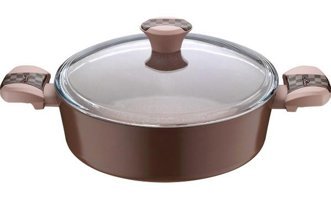 Brioni Pro Stone Cam Kapaklı Granit 30 cm Karnıyarık Tencere