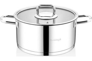 Noble Life NBL Solid N16306 No:24 Cam Kapaklı Çelik 24 cm Derin Tencere