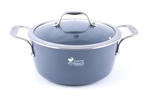 Essenso Ecotouch Bristol İndüksiyon Cam Kapaklı Granit 20 cm Derin Tencere Gri