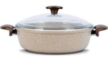 Thermoad Vizon Cam Kapaklı Granit 30 cm Karnıyarık Tencere