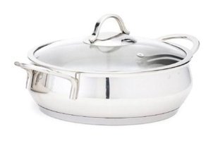 Contesse CLK Colombus Cam Kapaklı Çelik 24 cm Basık Tencere