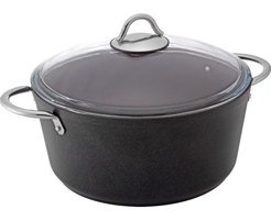 Bonera Pro Plus Cam Kapaklı Granit 28 cm Derin Tencere