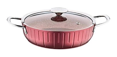 Oms Collection Colonna 3118 Cam Kapaklı Granit 24 cm Derin Tencere